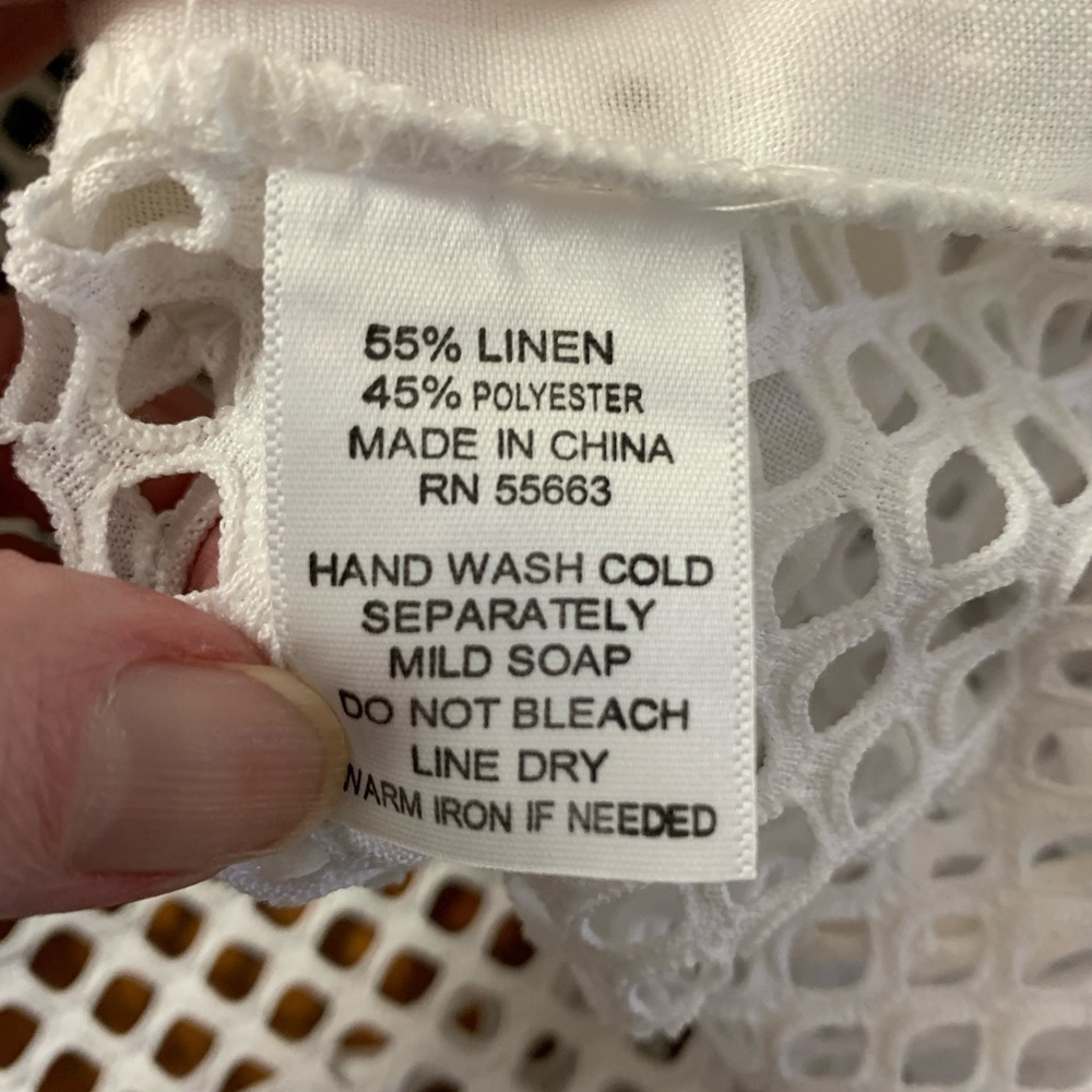 FOR CYNTHIA linen cotton blend swim coverup tunic top med 21 in pit#springbreak - Picture 4 of 8
